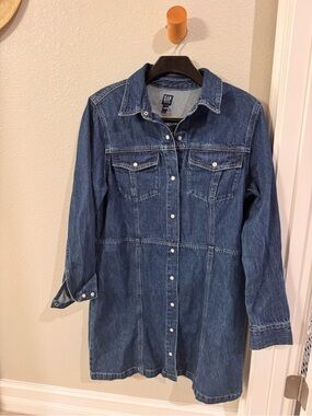 NWT GAP Women's Dark Blue Denim Dress size L